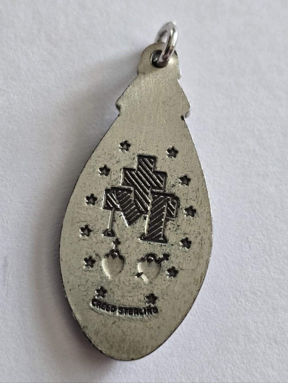 Vintage Creed Pendant sterling silver Miraculous Medal 925 Catholic - Picture 8 of 10